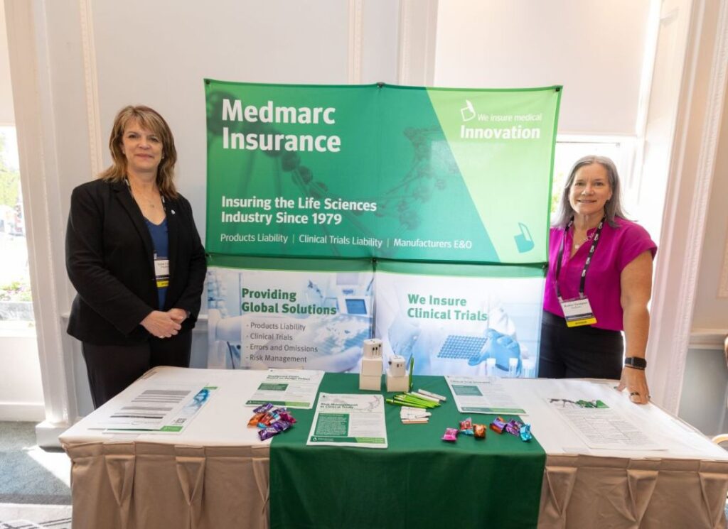 Lynn Carney, Director of Agency and Alliances, and Heather Thompson, Director of Internet Marketing and Content Management at Medmarc Insurance during the 2025 MedTech Innovator's final pitch event in Dublin