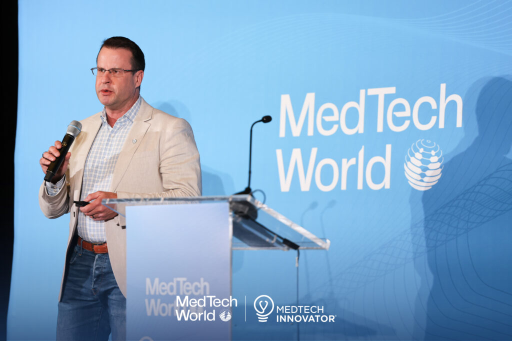 Ken Mariash, CEO of Sinaptica Therapeutics, presenting on stage during MedTech World Bay Area 2025