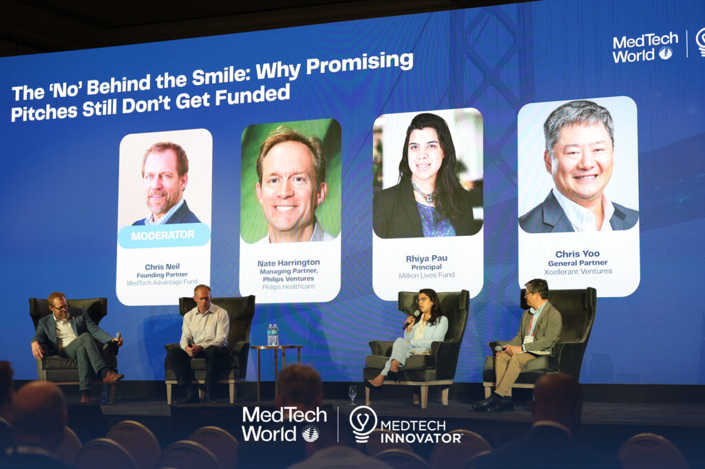 Panelists on stage during one of the panels at MedTech World Bay Area 2025