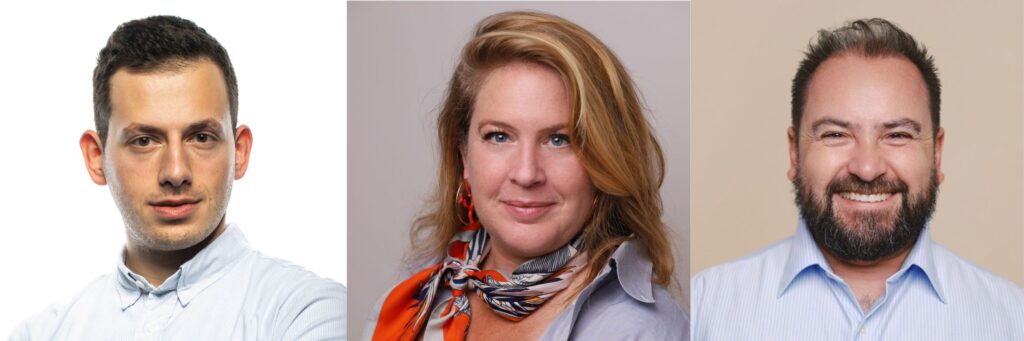 Dr. Dylan Attard, CEO, MedTech World; Julie Rachline, Founder and CEO, LallianSe; and Mathieu Charleux, CEO, MD101