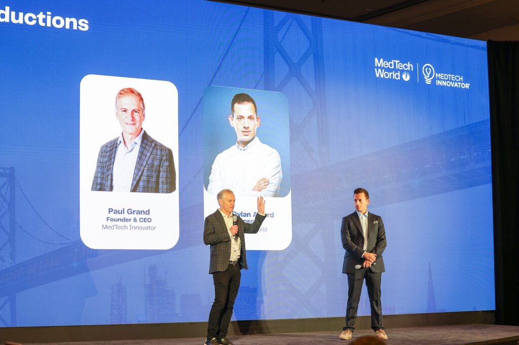 Paul Grand, CEO, MedTech Innovator, and Dr. Dylan Attard, CEO, MedTech World, delivering introductory speech during MedTech World Bay Area 2025