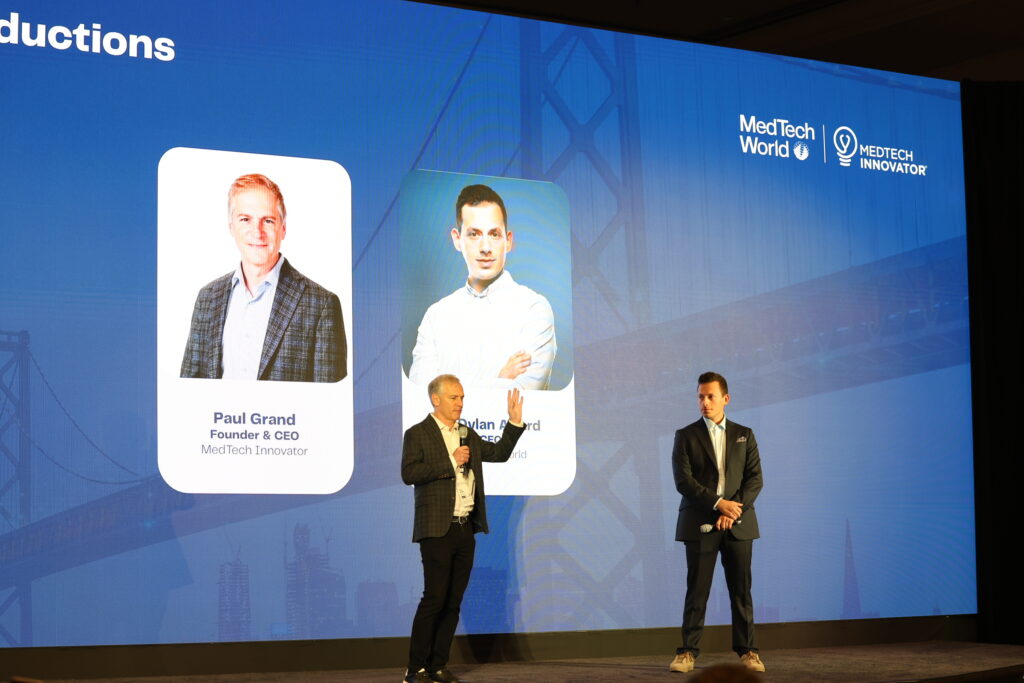 Paul Grand, CEO, MedTech Innovator, and Dr. Dylan Attard, CEO, MedTech World, during MedTech World Bay Area 2025