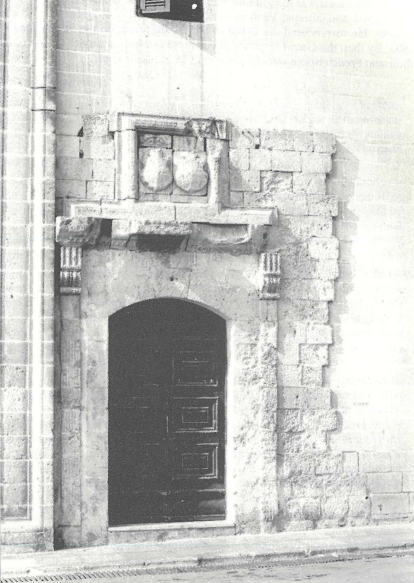 A reminder of the French occupation of Malta (1798-1800). Note the two escutcheons over the doorway defaced by order of Napoleon in an attempt to remove all traces of the Order of St John in the island