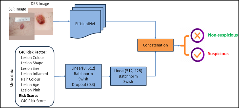 Data fusion of images and metadata for skin lesion classification; Source: Check4Cancer