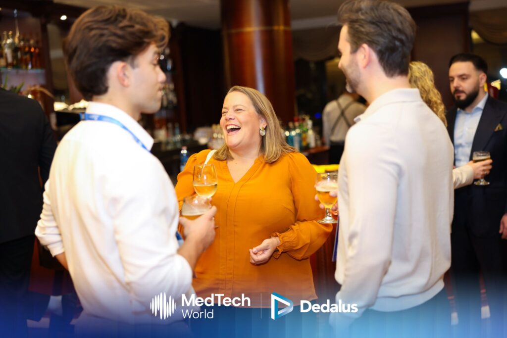 Attendees having drinks at the Networking Reception by Dedalus