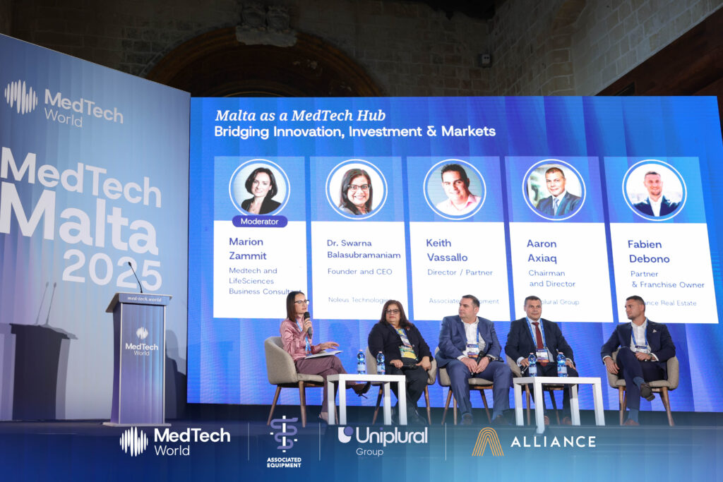 Keith Vassallo, Company Director, Associated Equipment, with other panellist during MedTech Malta 2025