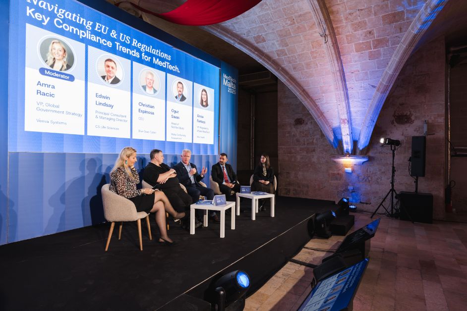 Panellists on stage during MedTech Malta 2025