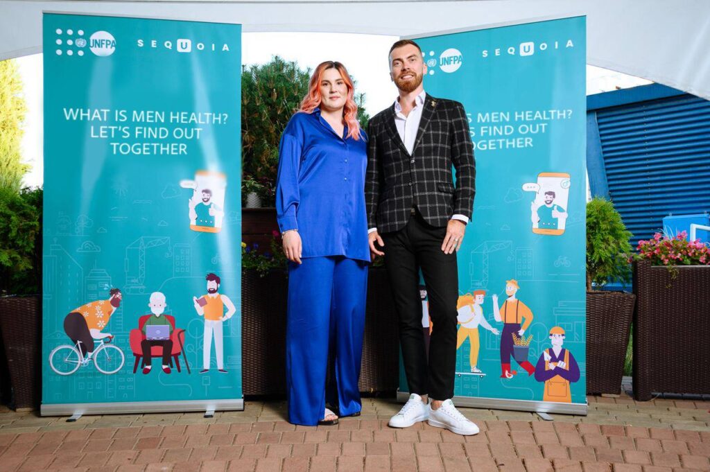 Dzianis Halka and Dr. Volha Neudakh during the signing partnership with UNFPA