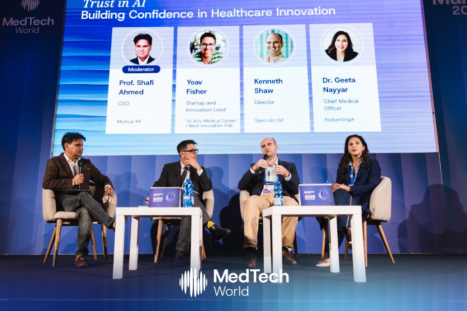 Kenneth Shaw speaking during a panel at MedTech Malta 2025