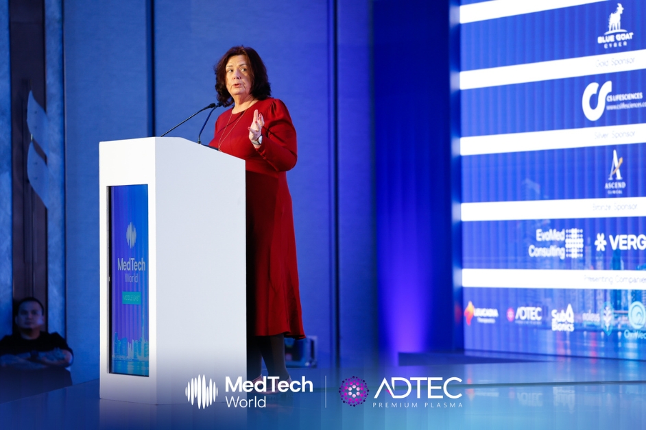 Mary McGovern, CEO of Adtec Healthcare, during the company showcase at MedTech World Middle East | Dubai 2026