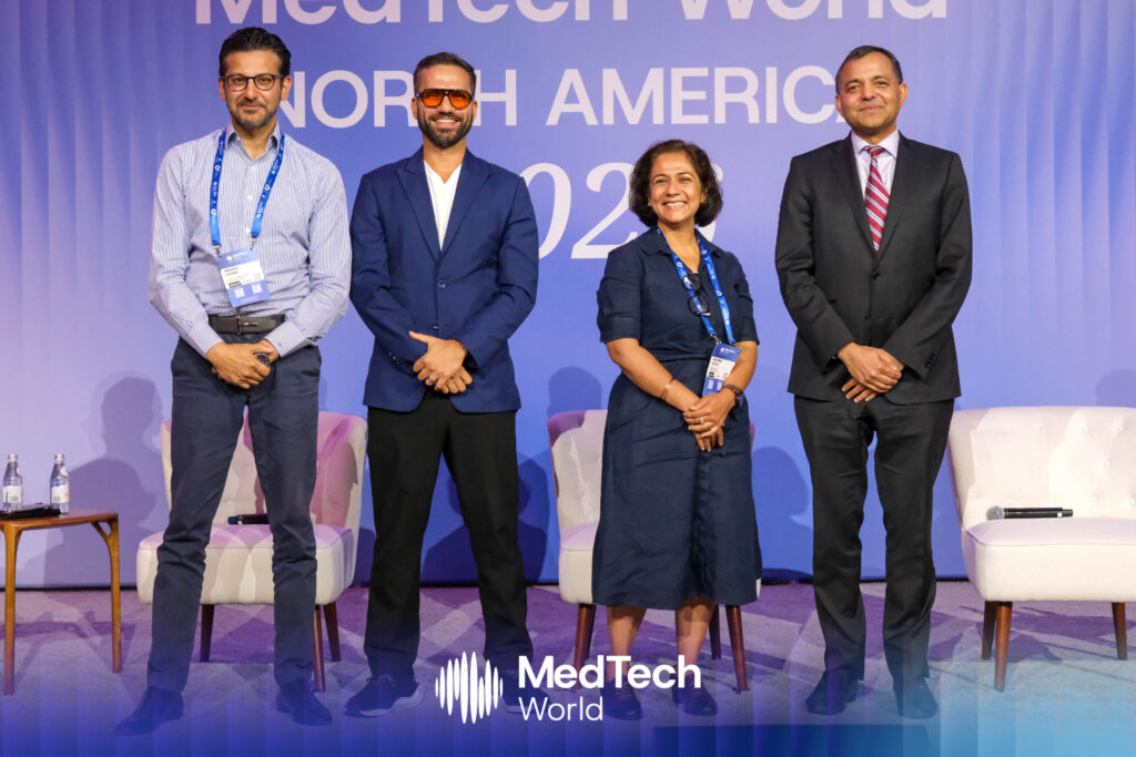 Manish Chand, Robotic Surgeon and Technology Researcher at University College London; Dr. David Laith Rawaf, Director of Clinical Strategy and Partnerships at VitVio; Rachna Dayal, Managing Partner at Sugati Ventures; and Rajit Kamal, Vice President and General Manager of Surgical Robotics at Medtronic