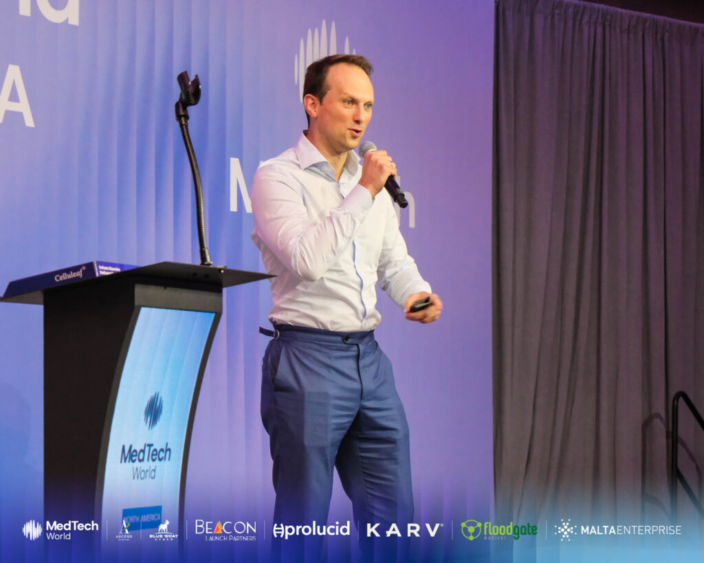 Victor Suturin, Founder and CEO of Aliform, during the pitch