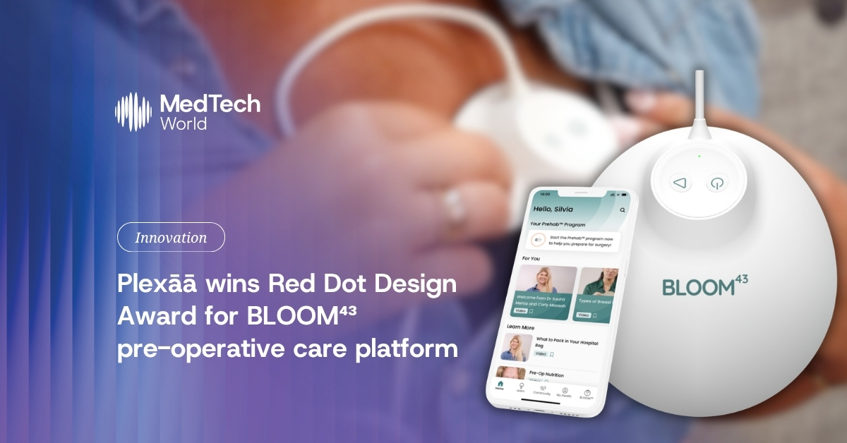 Plexāā wins Red Dot Design Award for BLOOM⁴³ pre-operative care platform