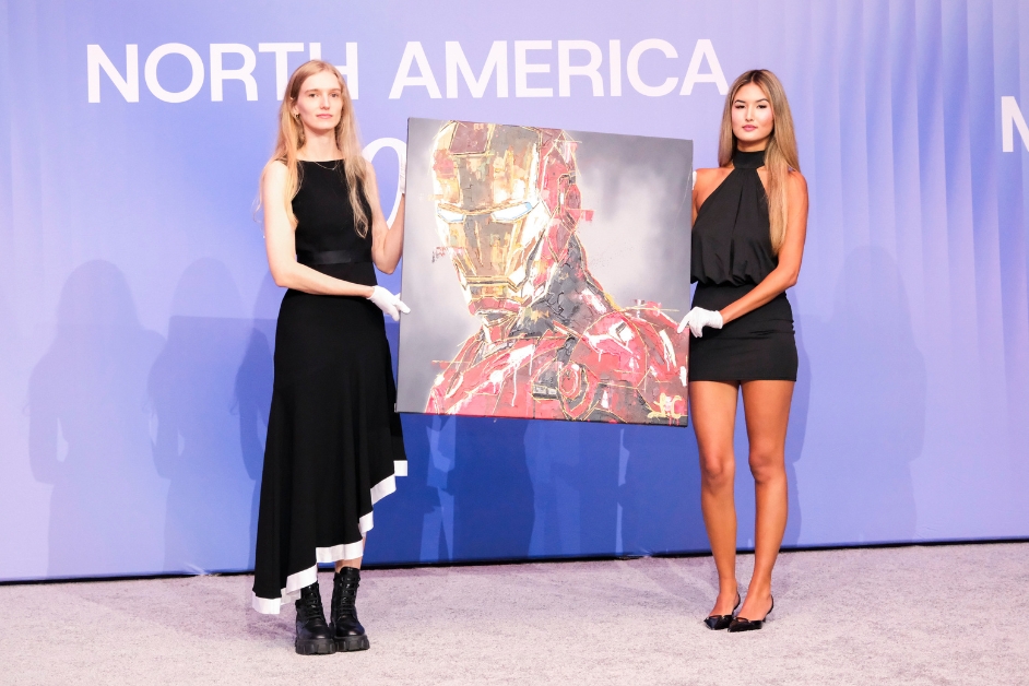 One of the auction pieces showcased on stage