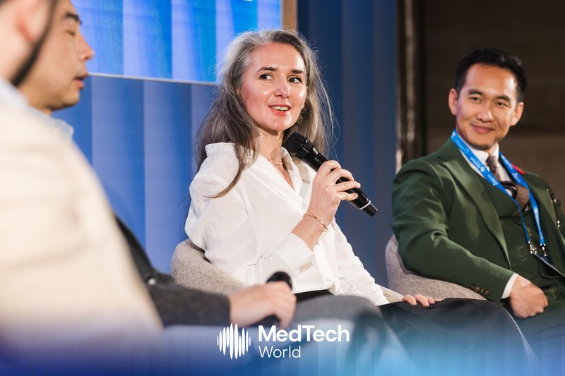 Esther Reynal de St Michel Richardot, Co-Founder and Managing Partner at THENA Capital, speaking during a panel at MedTech World Europe 2025
